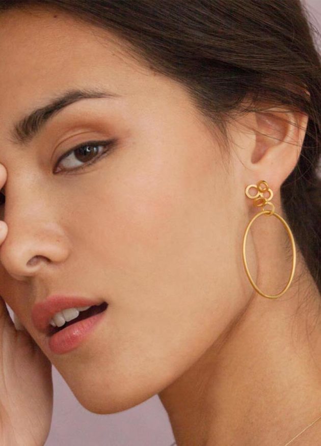 Angel Hoops Golden Earrings - Image 2